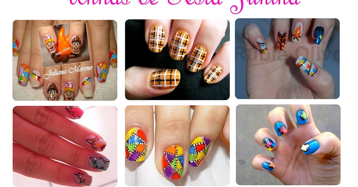 Unha da Semana Unhas de Festa Junina ~ Tá eu conto! Adesivo De Jogos ~ Unha da Semana Unhas de Festa Junina ~ Tá eu conto!