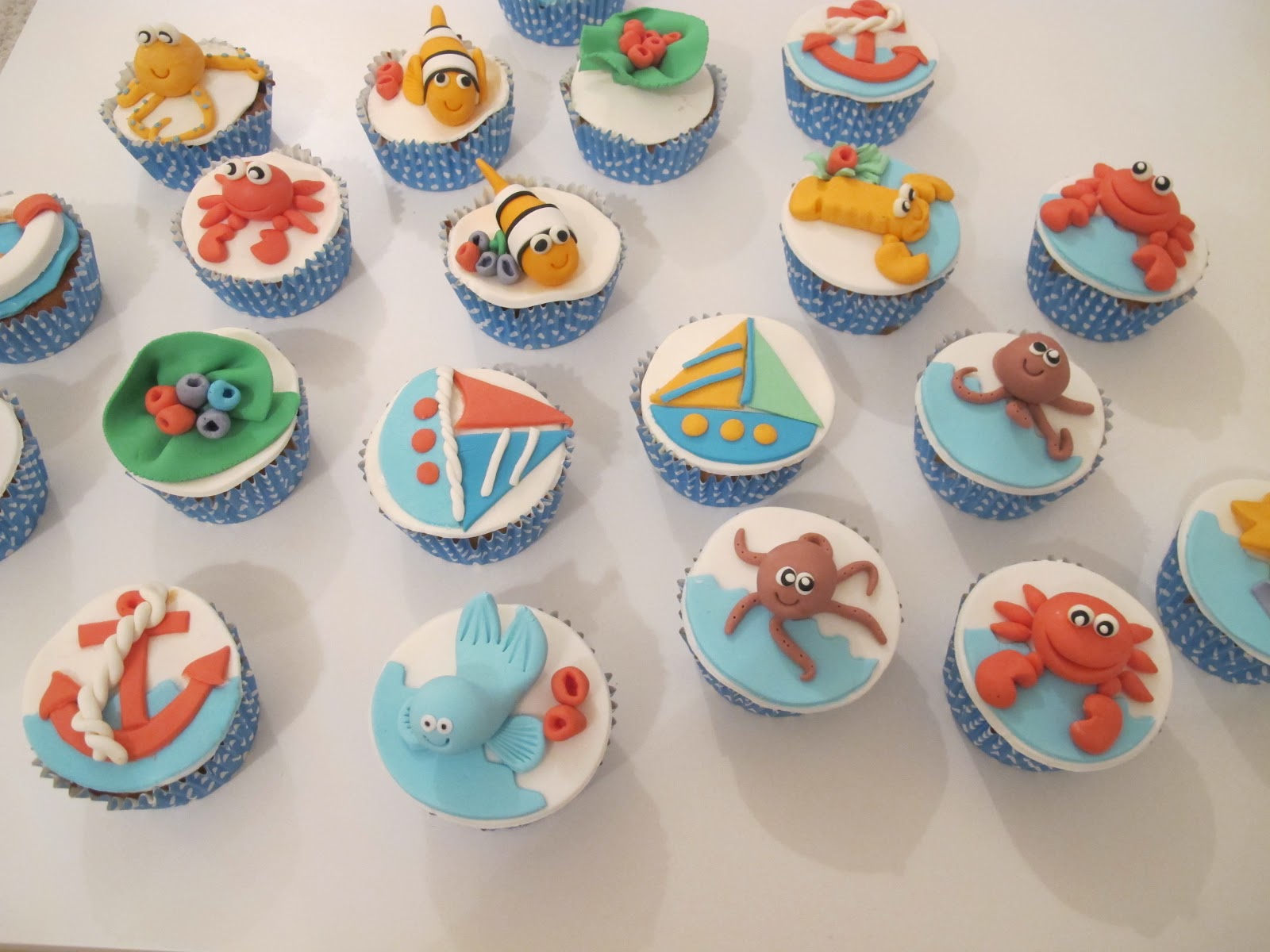 konsept pasta DENİZ CANLILARI TEMALI CUP CAKE LER