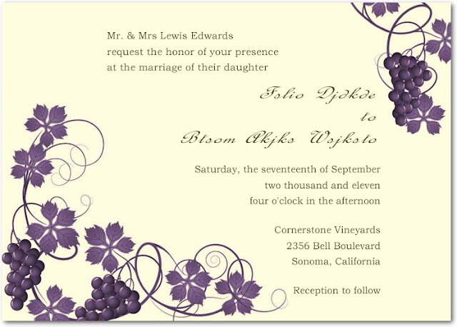 purple grape wedding invitations