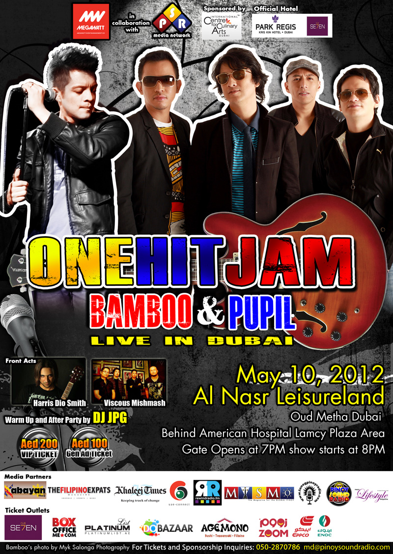 Filipino Rock icons Bamboo, Pupil to perform in Dubai for One Hit Jam