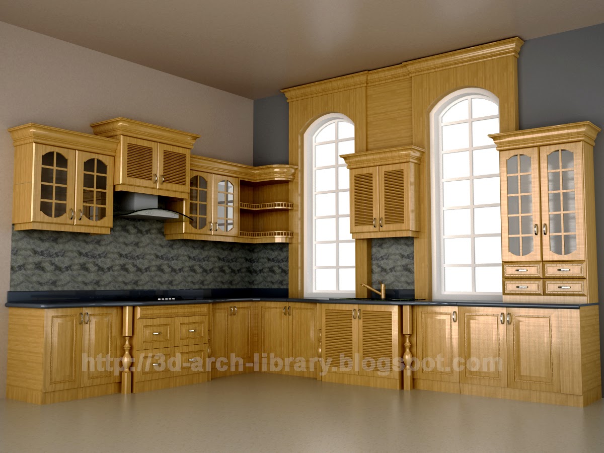 3d Arch Library Kitchen Cabinets 001 Interior Revit Library