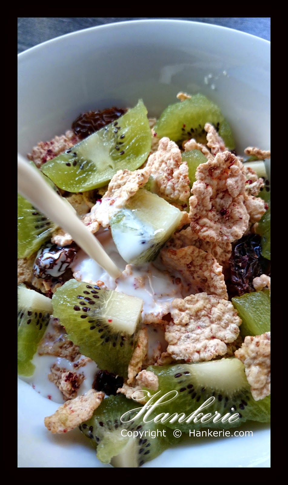 Healthy Kiwi Cereal for breakfast Hankerie