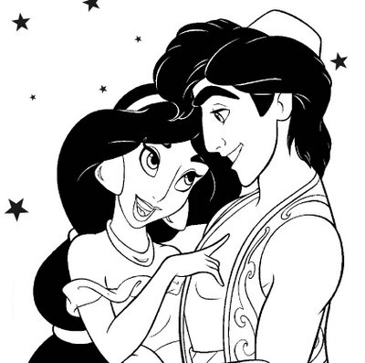 Craftoholic: Aladdin & Jasmine Coloring Pages