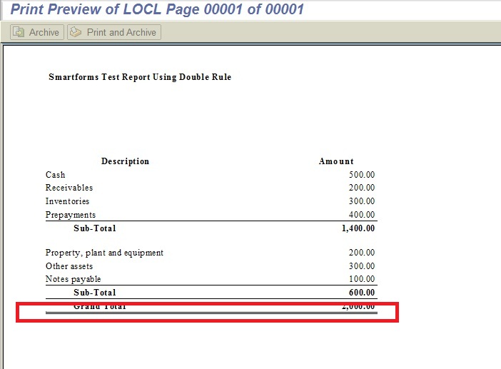 SAP ABAP How to create double rule line in Smartforms print output