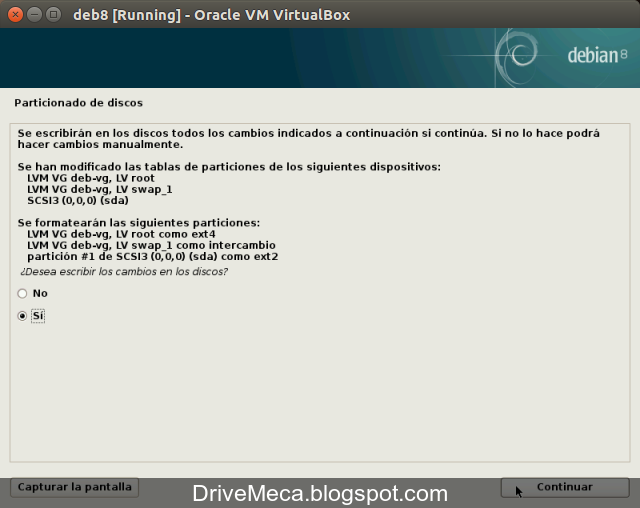 DriveMeca instalando Debian Jessie paso a paso