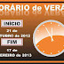 Horário de verão termina à 0h de domingo, 17 de fevereiro de 2013