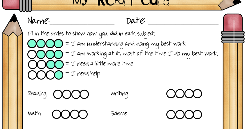 3-6 Free Resources: My Report Card