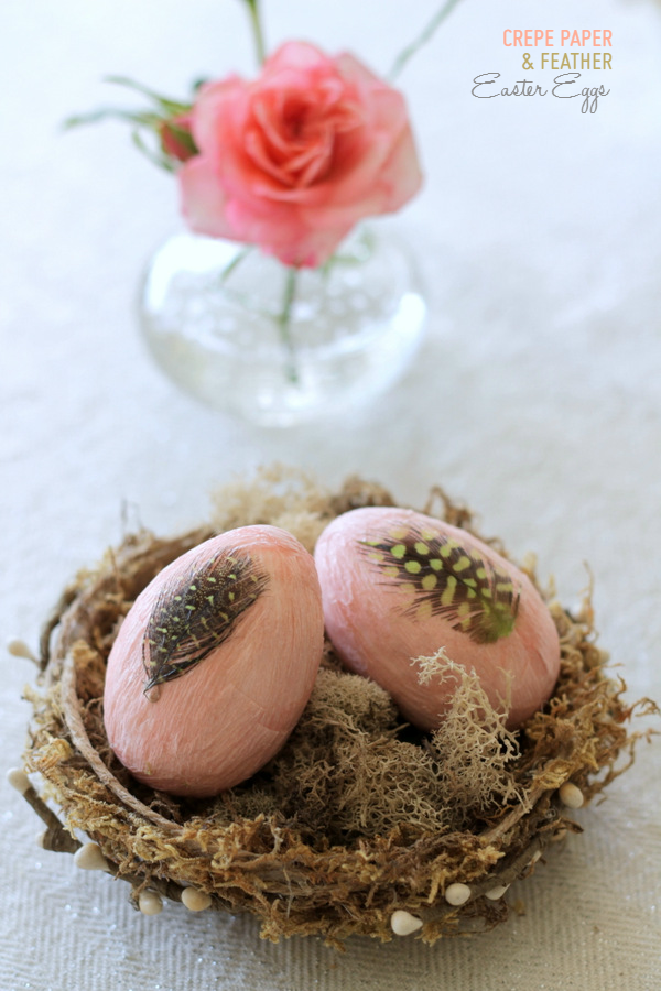 homework a creative blog CELEBRATIONS Crepe Paper & Feather Easter Eggs