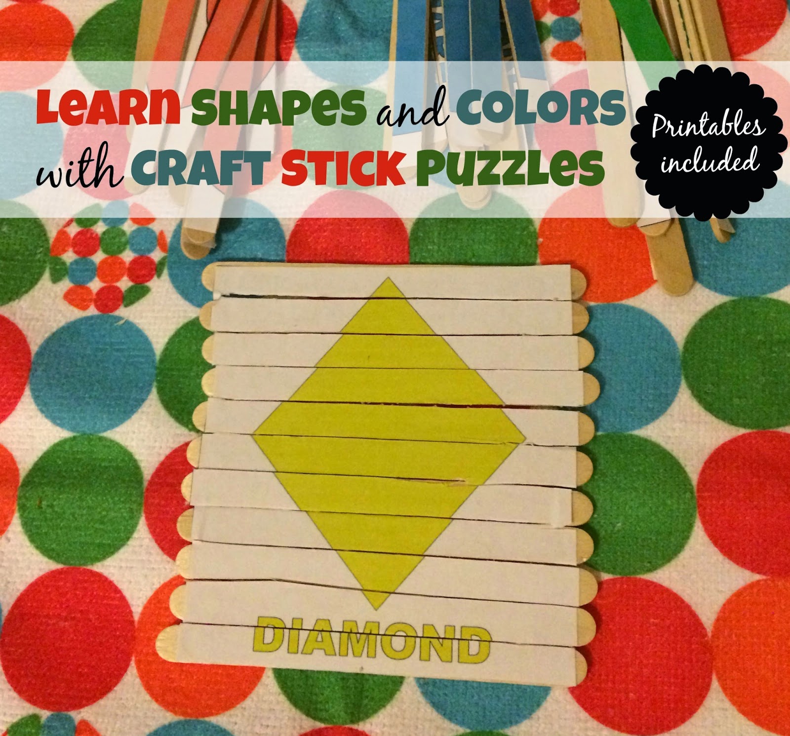 Learn Shapes and Colors with Craft Stick Puzzles First Time Mom and