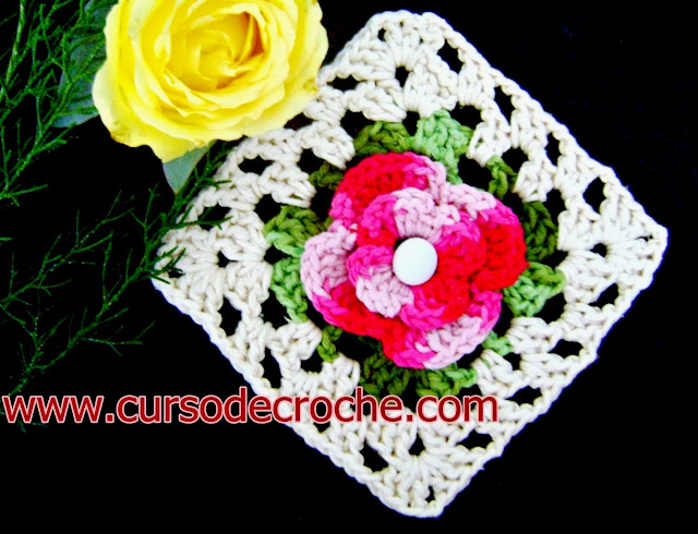 quadrados aprender croche flores quadradas com edinir-croche dvd loja curso de croche