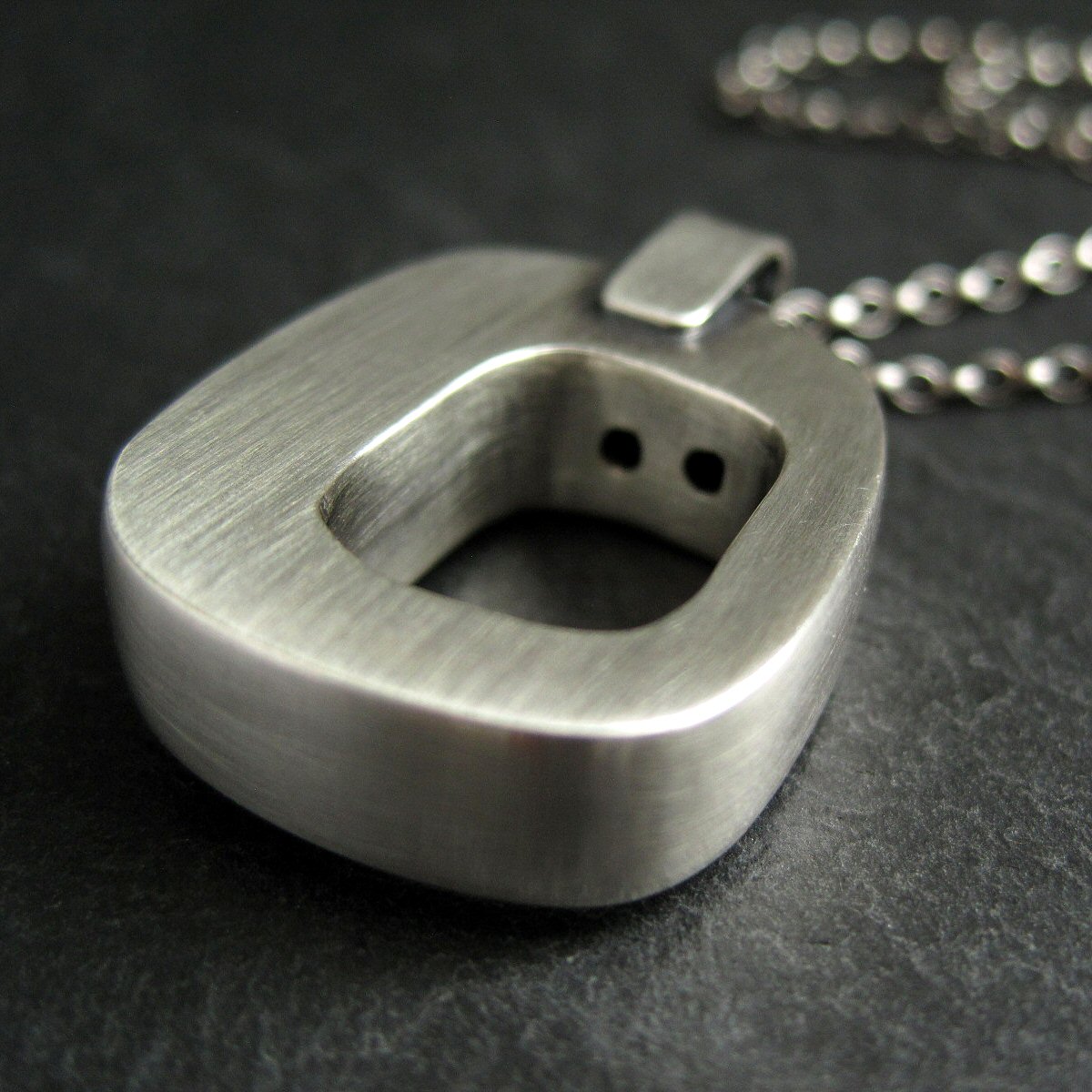 Silver Hollow Form Pendant and Earrings