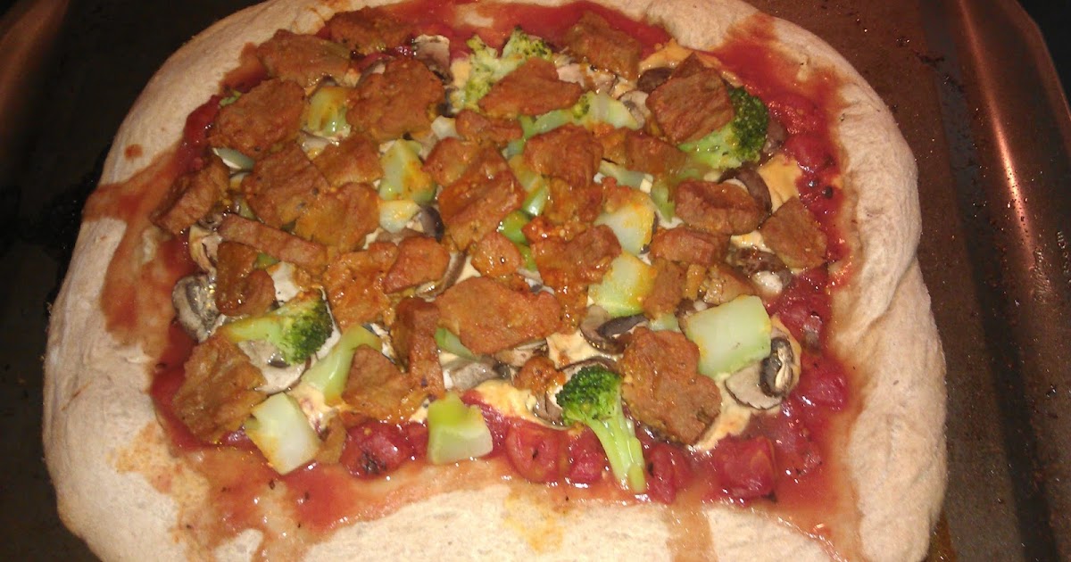 On the brink of disaster Vegan Buffalo Seitan Pizza