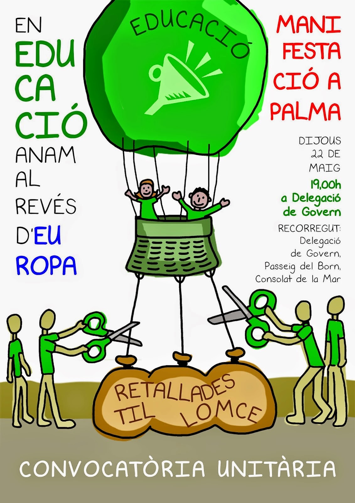 Manifestaci&oacute; &laquo;En educaci&oacute; anam al rev&eacute;s d'Europa&raquo; (22-05-14)