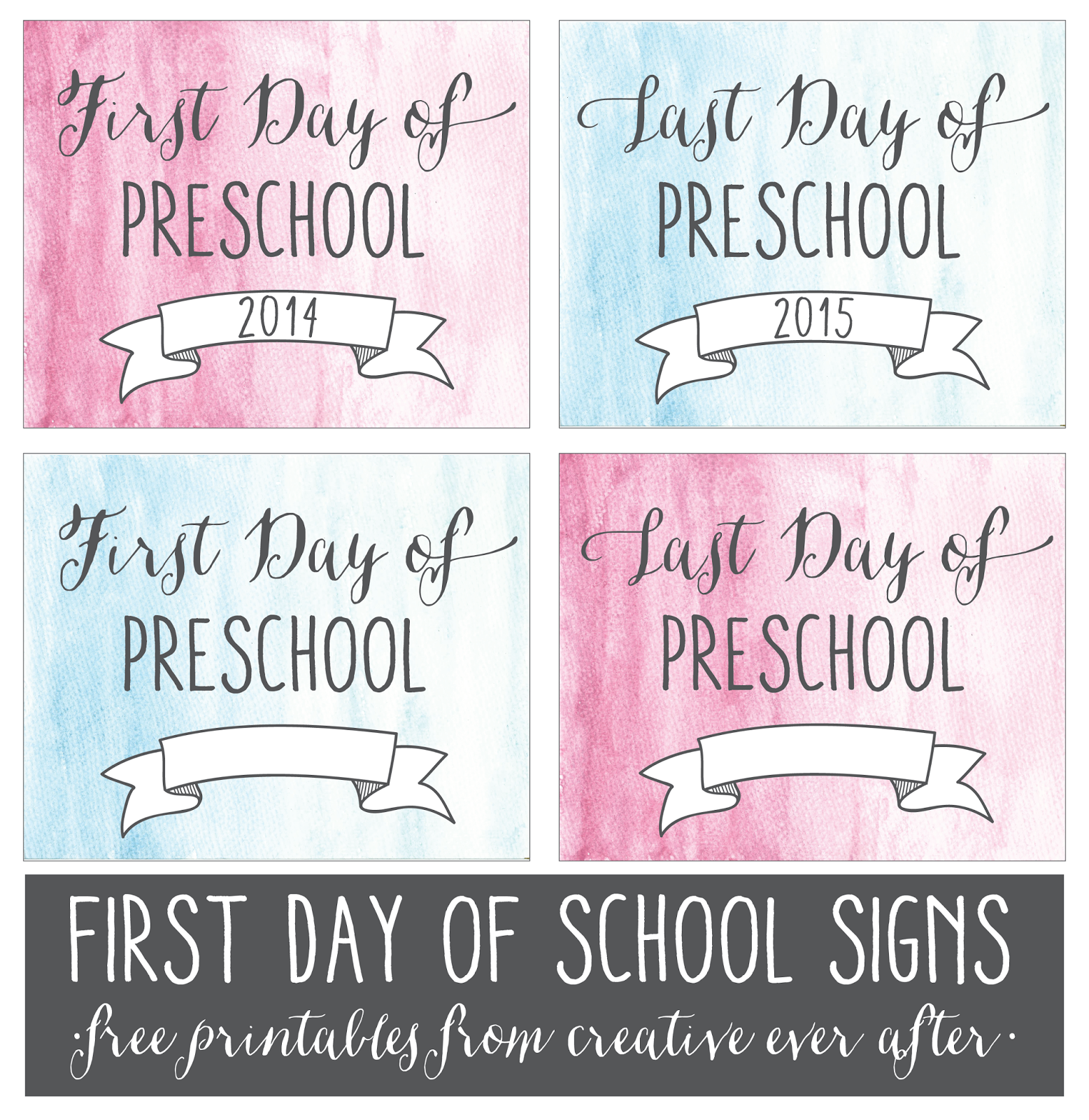 First & Last Day of School Signs - Free Printables