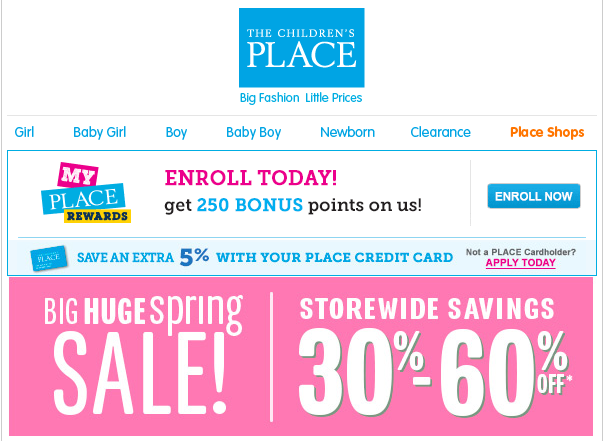 childrens place coupons