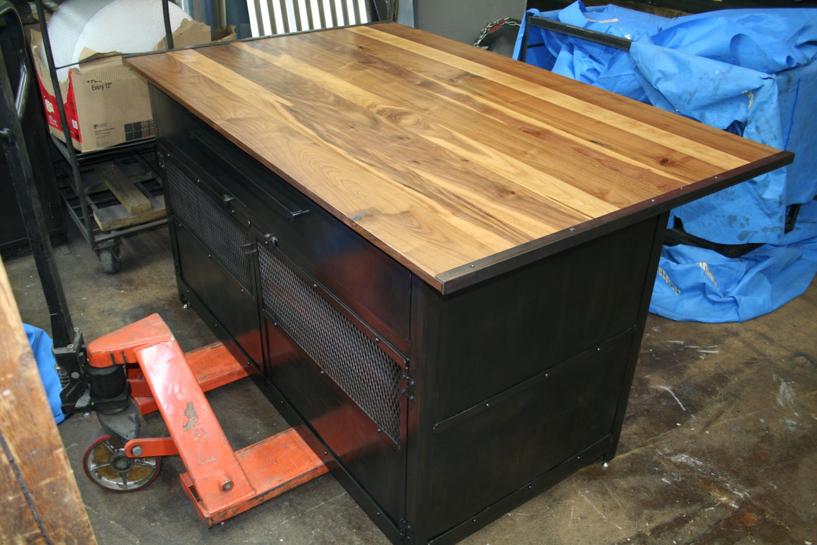 Real Industrial Edge Furniture llc Industrial Kitchen Island