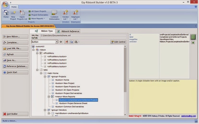 latest update of beta 3 of ezy access ribbonx builder editor for access 200720102013