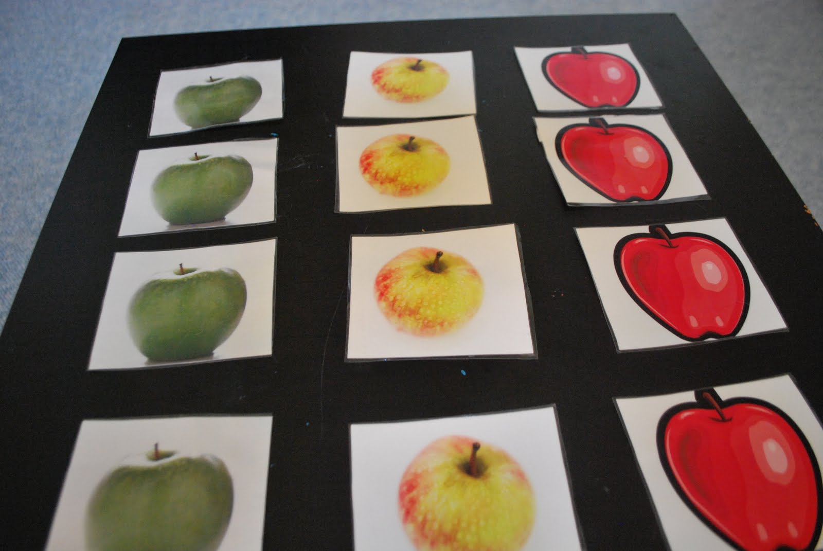 Structured Play Sorting Apple Cards