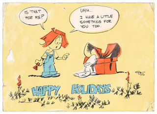 Curio and Co. Curio & Co. www.curioandco.com - by Cesare Asaro as Clarence 'Otis' Dooley - Frank and his Friend - Happy Holiday Card 2011 or 1979