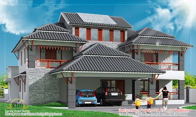 Modern House Elevation - 436 Sq M (4700 Sq. Ft) - January 2012