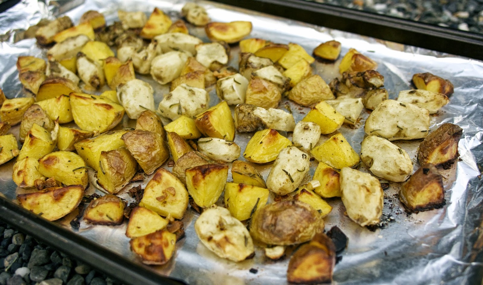 Roasted Jerusalem Artichokes with Garlic & Potatoes French Fridays
