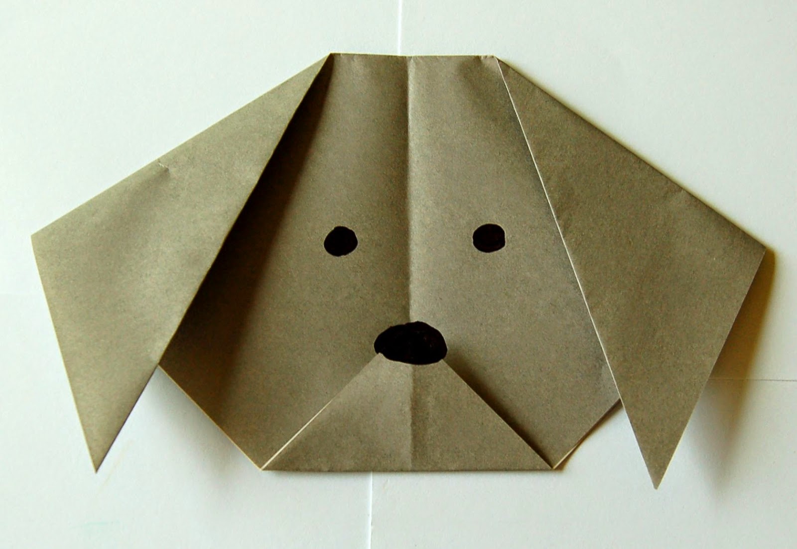 origami dog face easy arts and crafts ideas