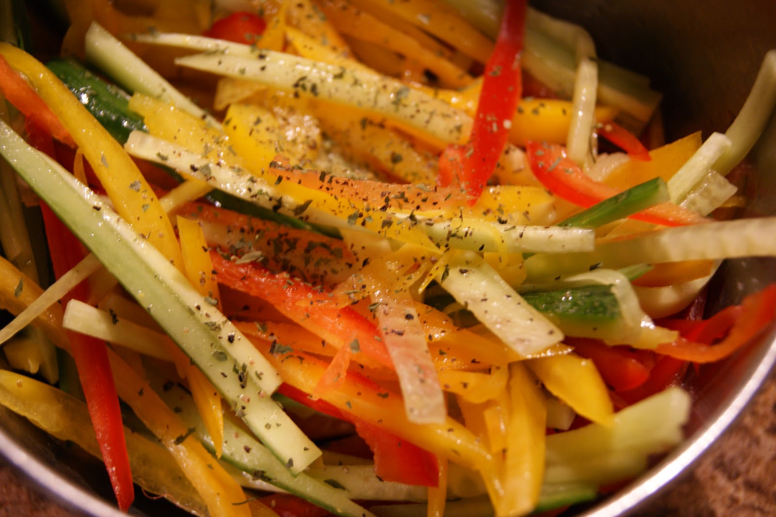 The Lunch Lady Julienned Bell Pepper Vinaigrette