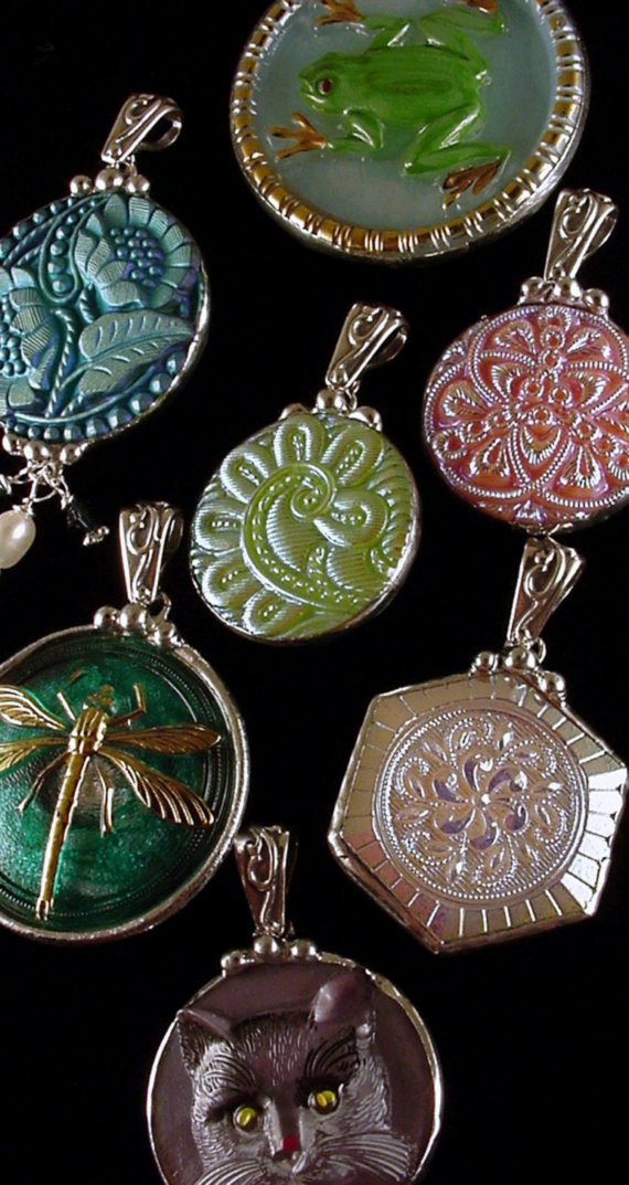 Antique Czech Glass Buttons Antique Czech Glass Buttons