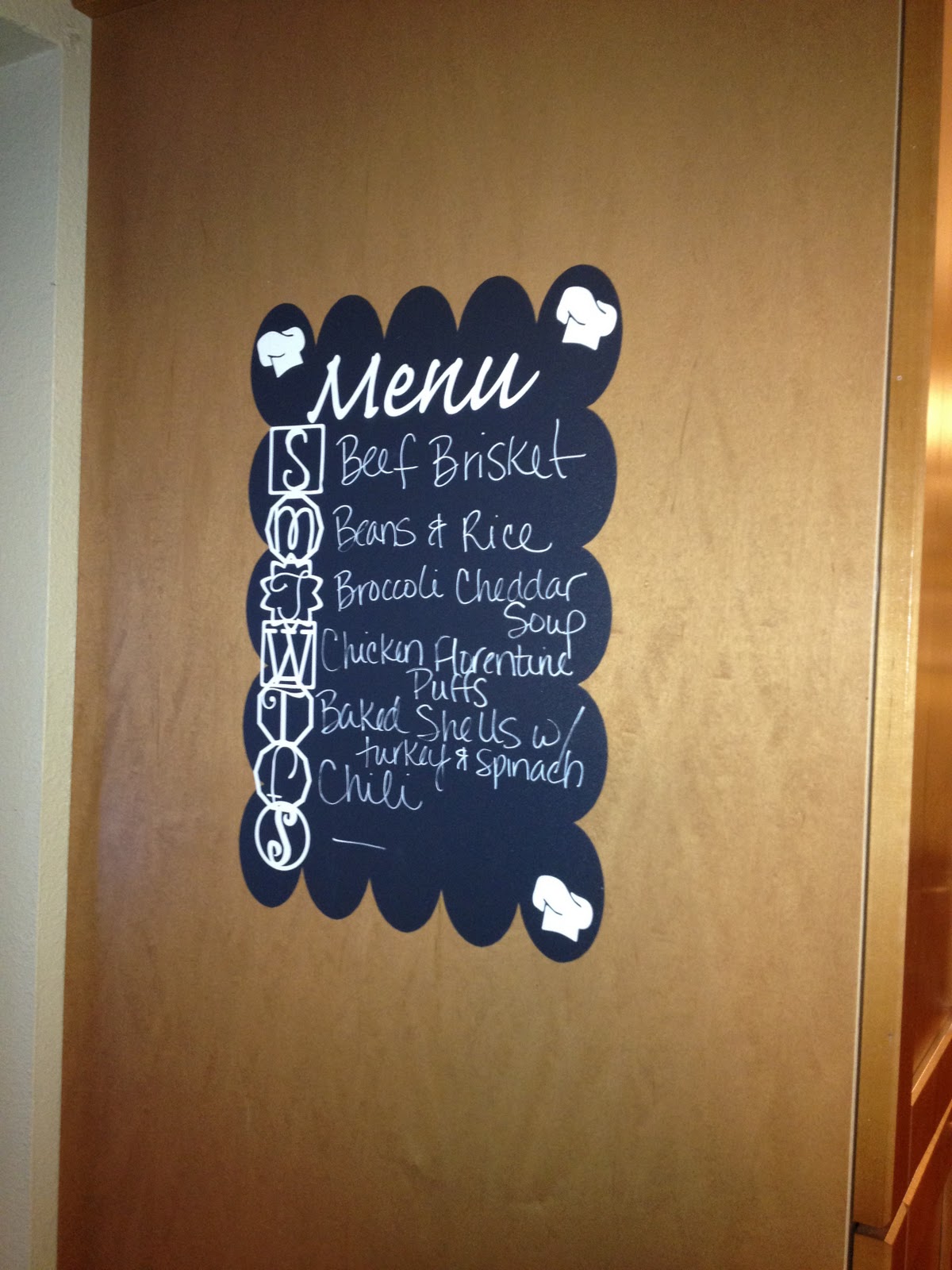The Stuff I Love Chalkboard Vinyl Menu Board