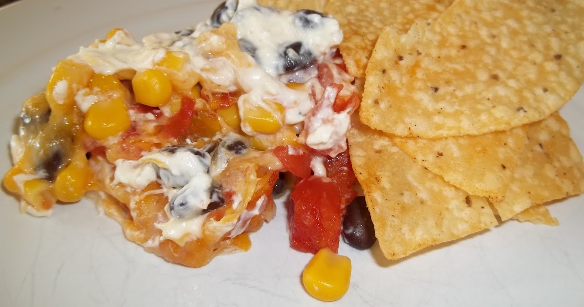 Kristi's Dishes Cheesy Black Bean and Corn Dip