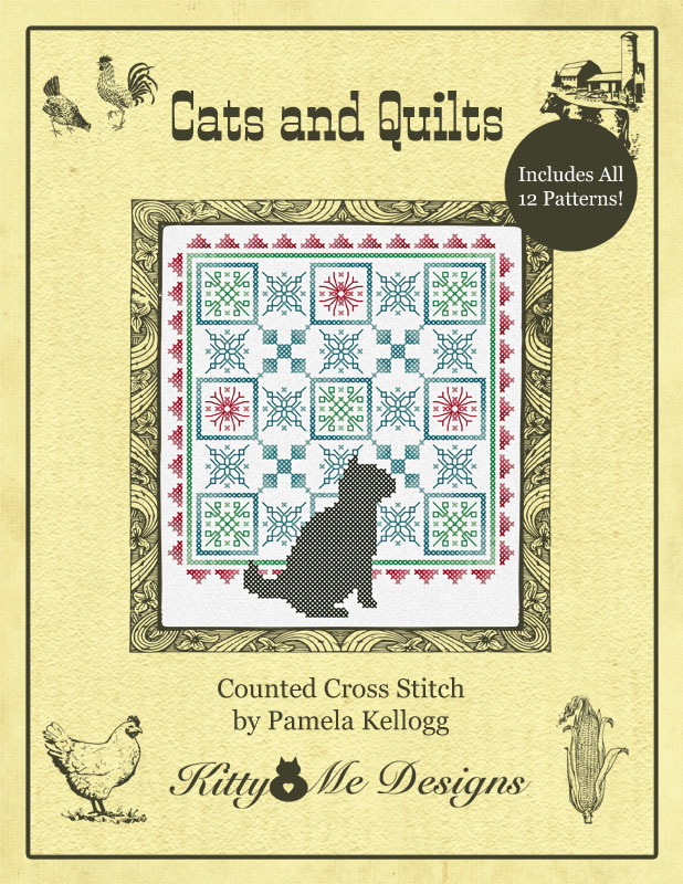 Kitty And Me Designs Pam Kelloggs Cats and Quilts Counted Cross Stitch Patterns
