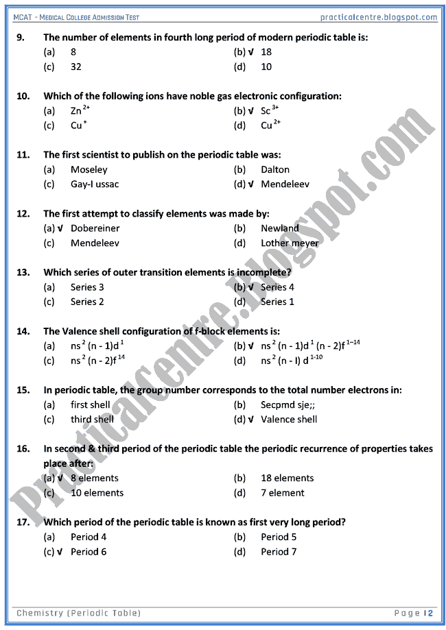 mcat-chemistry-periodic-table-mcqs-for-medical-college-admission-test