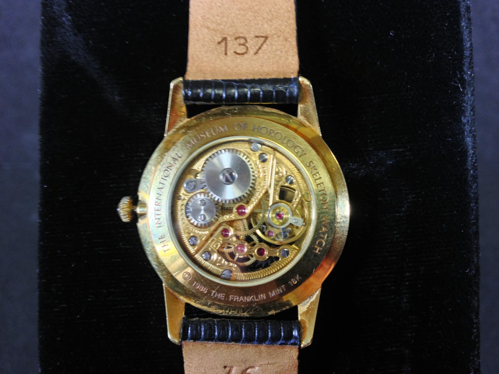 Gannon's Antiques & Art 18KT Gold Skeleton Watch, Swiss Movement