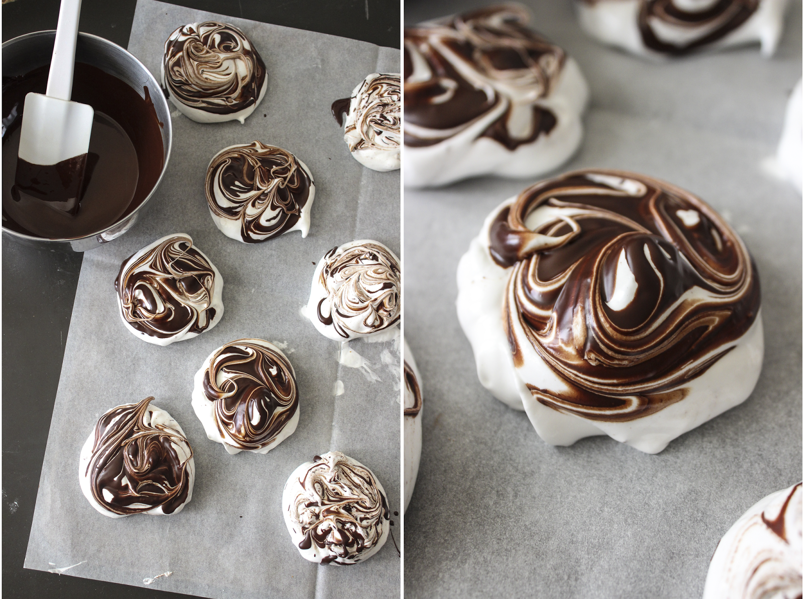 Meringues au Tourbillon de Chocolat