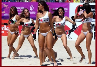 Líderes de torcida da Barcelona Beach Cup o torneio contou com lindas líderes de torcida, que chamaram a atenção dos torcedores e embelezaram os jogos.