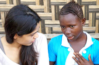 Freida Pinto visits Africa to meet Children