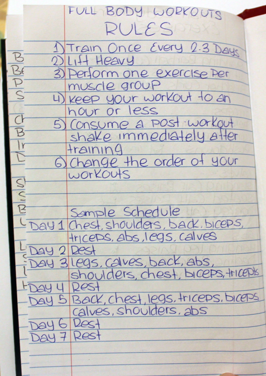 exercise log book