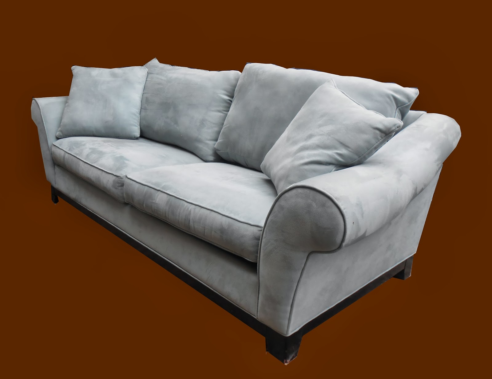 Uhuru Furniture Collectibles Light Slate Blue Ultrasuede Sofa Sold Light Slate Blue Ultrasuede Sofa Sold