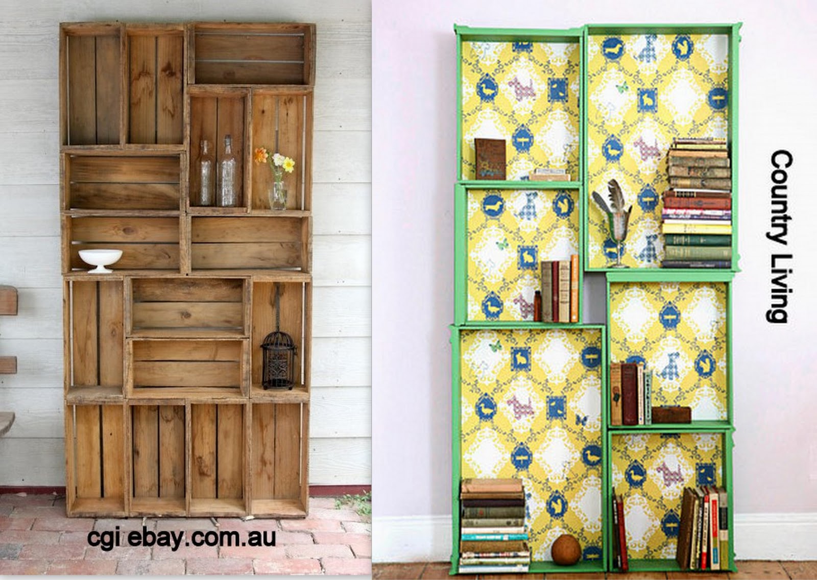 Repurposed Wooden Fruit & Wine Boxes