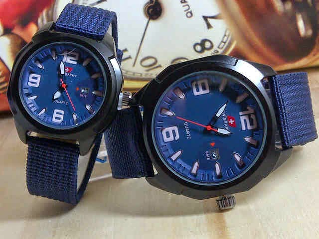 Ginda Collection New Jam Tangan Swiss Army Tanggal Tali Kanvas