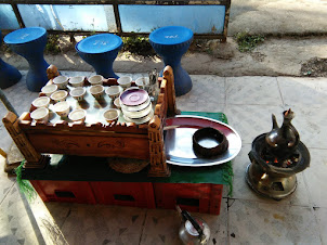 Method of serving Ethiopian Kava Coffee for breakfast at " Chill " restaurant