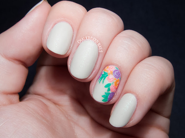 floral bouquet accent nail