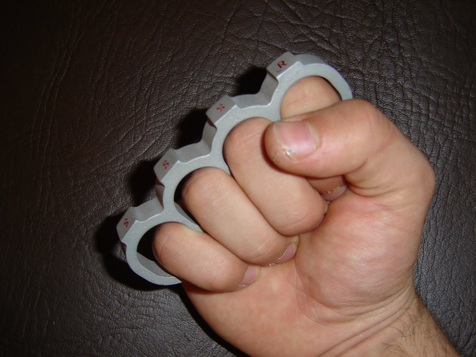 Jakey's weapon blog Hammer and sickle engraved aluminum knuckle duster