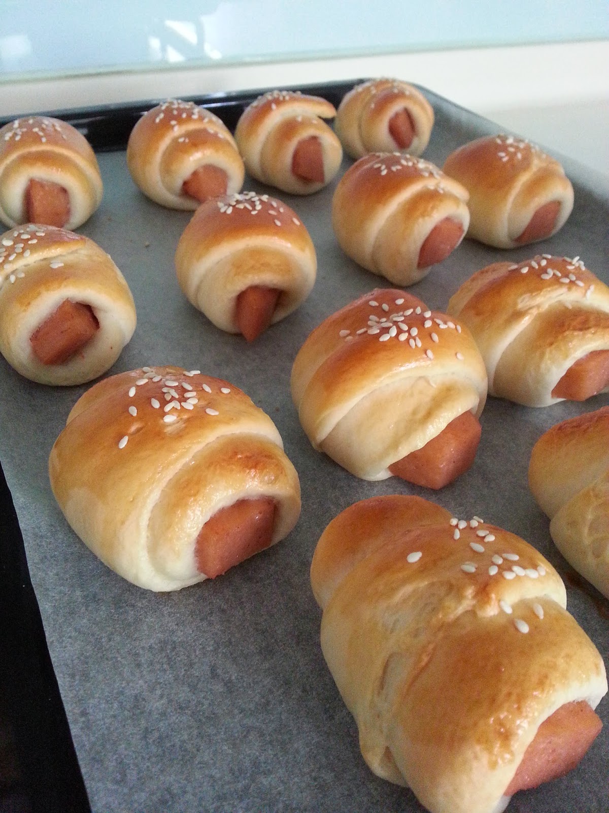 Baking on Cloud 9 Mini luncheon meat bread roll