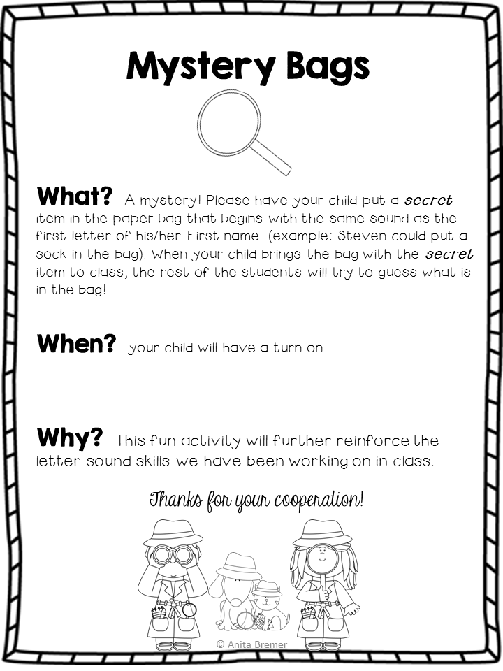 Mrs. Bremer's Class Mystery Bags