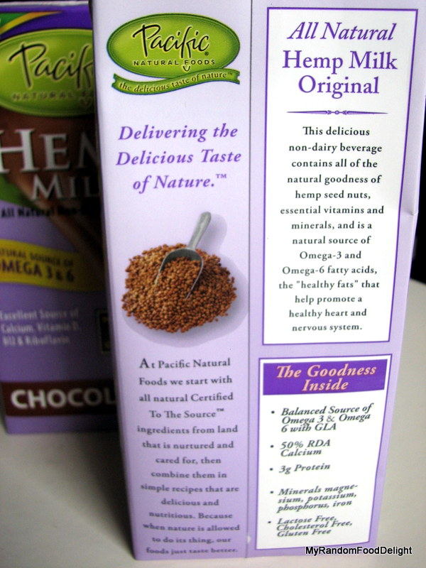 My Random Food Delight Pacific Foods Hemp Milk