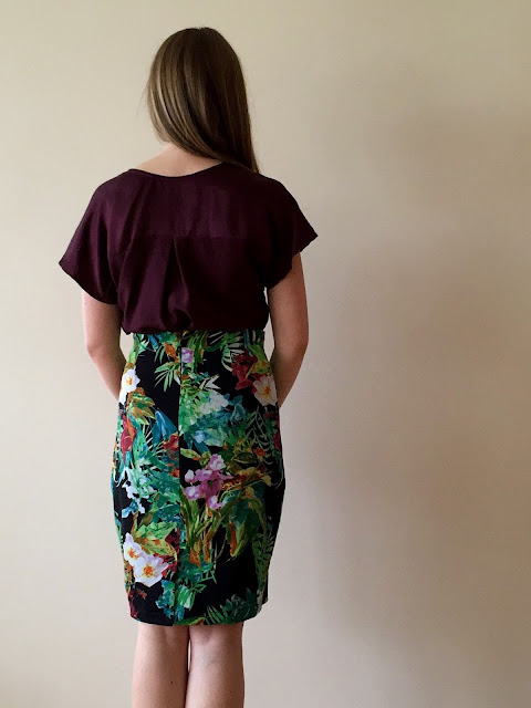 Diary of a Chain Stitcher: Silk True Bias Sutton Blouse and Tropical Sew Over It Ultimate Pencil Skirt