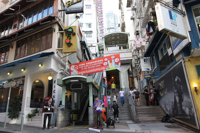 SoHo is very popular with the lists of international restaurants, eateries, pubs and bars to offer along Hollywood Road at night in Hong Kong Island of Hong Kong SoHo is very popular with the lists of international restaurants, eateries, pubs and bars to offer along Hollywood Road at night in Hong Kong Island of Hong Kong