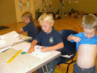 holiday camp activities, drawing and swimming