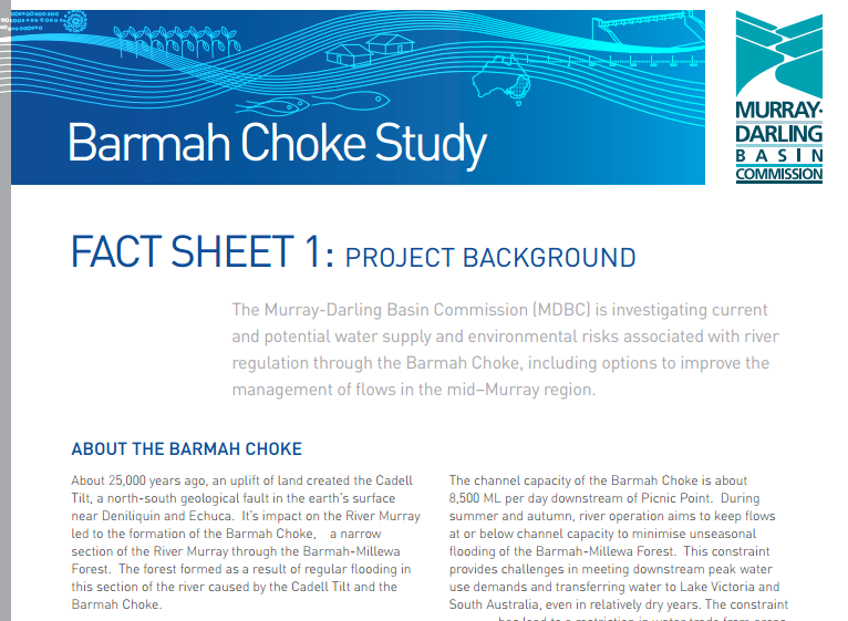  Barmah Choke Study